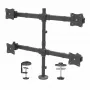StarTech.com tafelsteun quad-monitorarm – ergonomische VESA 4-monitorsteun 2x2 tot 27 inch – gelede & hoogteverstelbare mastmontage – kantel-/zwenk-/draaifunctie voor LCD/LED-scherm – tafelklem/kabeldoorvoer