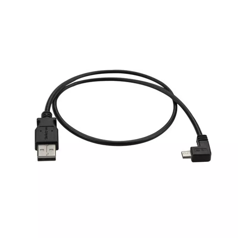 StarTech.com Micro-USB laad- en synchronisatiekabel M/M – haakse Micro-USB – 24 AWG – 0,5 m
