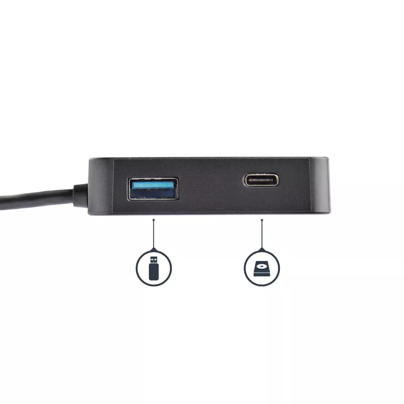 StarTech.com USB-C-multipoort-adapter – draagbare USB-C-mini-dock met 4K-HDMI-video – gigabit-ethernet, USB-3.0-hub (1x USB-A, 1x USB-C) – USB-Type-C-multipoort-adapter – Thunderbolt 3 compatibel