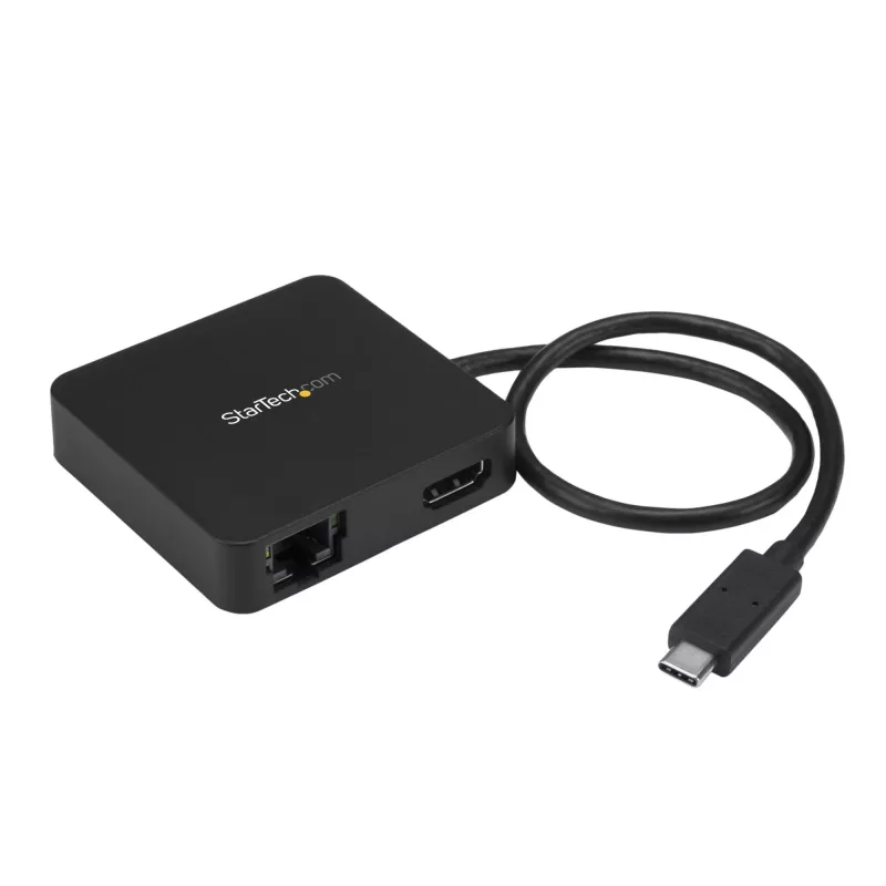 StarTech.com USB-C-multipoort-adapter – draagbare USB-C-mini-dock met 4K-HDMI-video – gigabit-ethernet, USB-3.0-hub (1x USB-A, 1x USB-C) – USB-Type-C-multipoort-adapter – Thunderbolt 3 compatibel