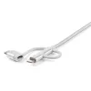 StarTech.com 1 m USB multi-laadkabel – USB naar Micro-USB of USB-C of Lightning voor iPhone/iPad/iPod/Android – Apple MFi-gecertificeerd – 3-in-1 USB-oplader – gevlochten