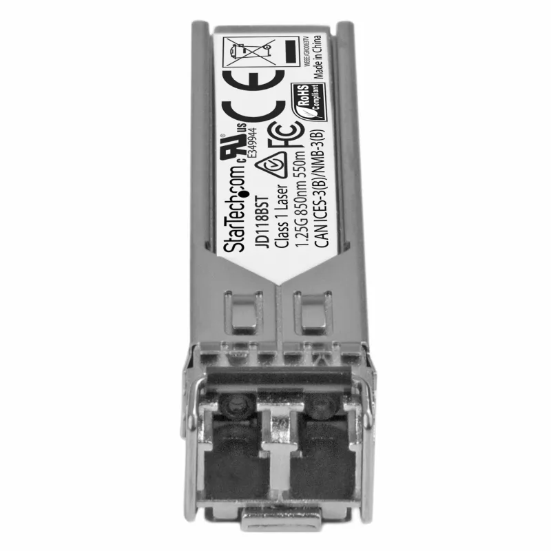 StarTech.com HP JD118B compatibele SFP-transceiver-module – 1000BASE-SX ~ HPE JD118B compatibele SFP-module – 1000BASE-SX – 1GbE multimode glasvezel-transceiver – 1GE Gigabit Ethernet SFP – LC 550 m – 850 nm – DDM HPE 5900, 12500, 5500