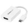 StarTech.com USB-C naar HDMI 2.0 adapter met Power Delivery – 4K 60Hz USB Type-C naar HDMI display videoconverter – 60W PD doorvoerlaadpoort – Thunderbolt 3 compatibel – wit