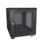 StarTech.com 4-post 12U serverkast, afsluitbare 19 inch datakast voor computer-/AV-/IT-apparatuur, kantoor-/thuisnetwerkkast met wielen en verstelbare montagerails