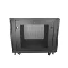 StarTech.com 4-post 12U serverkast, afsluitbare 19 inch datakast voor computer-/AV-/IT-apparatuur, kantoor-/thuisnetwerkkast met wielen en verstelbare montagerails