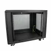 StarTech.com 4-post 12U serverkast, afsluitbare 19 inch datakast voor computer-/AV-/IT-apparatuur, kantoor-/thuisnetwerkkast met wielen en verstelbare montagerails