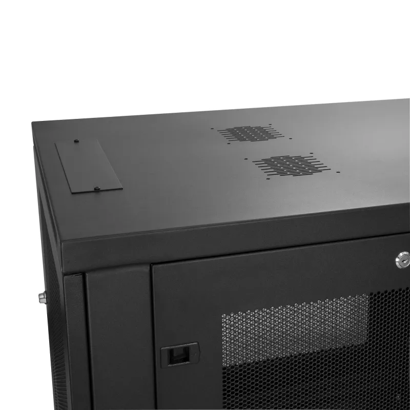 StarTech.com 4-post 12U serverkast, afsluitbare 19 inch datakast voor computer-/AV-/IT-apparatuur, kantoor-/thuisnetwerkkast met wielen en verstelbare montagerails