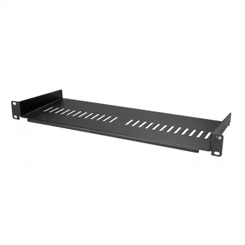 StarTech.com 1U server-racklegbord – universele geventileerde rackmontage-legbord voor 19 inch netwerkapparatuur-rack & -kast – robuuste staalconstructie – draagvermogen 44 lb/20 kg – 7 inch diep legbord, zwart