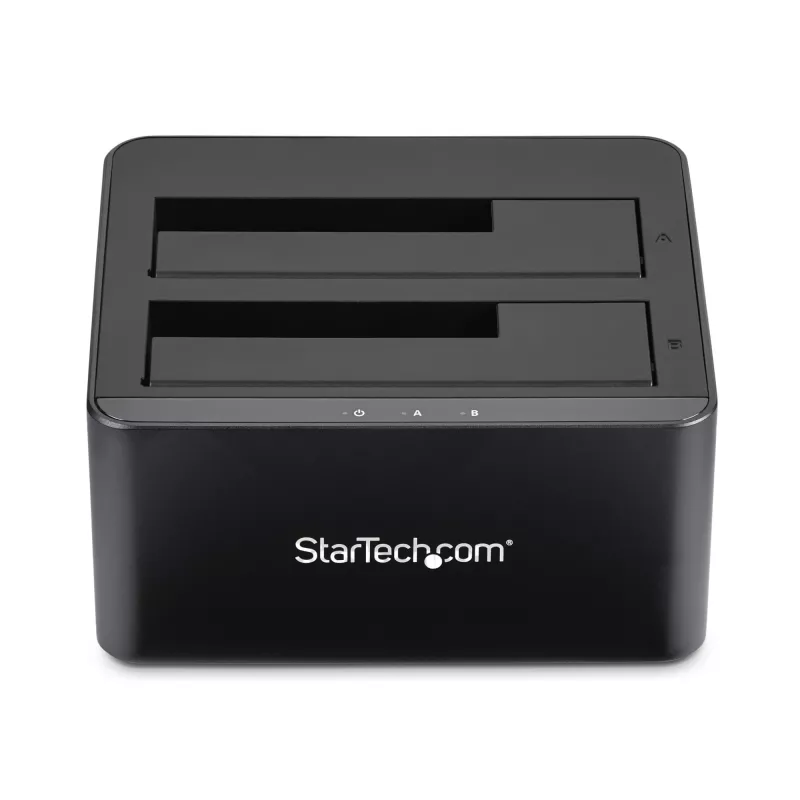 StarTech.com dual-bay USB 3.0 naar SATA harde schijf-dockingstation, USB harde schijf-dock, externe 2,5/3,5 inch SATA I/II/III SSD/HDD dockingstation, hot-swap harde schijf-bays, top-loading