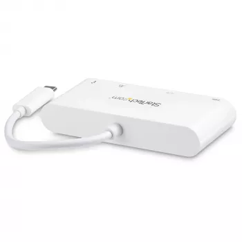 StarTech.com USB-C-multipoort-adapter – USB-C naar DVI-D (digitaal) videoadapter met 60 W Power Delivery doorvoerlading, GbE, USB-A – draagbare mini-dockingstation voor USB Type-C/Thunderbolt 3 laptops