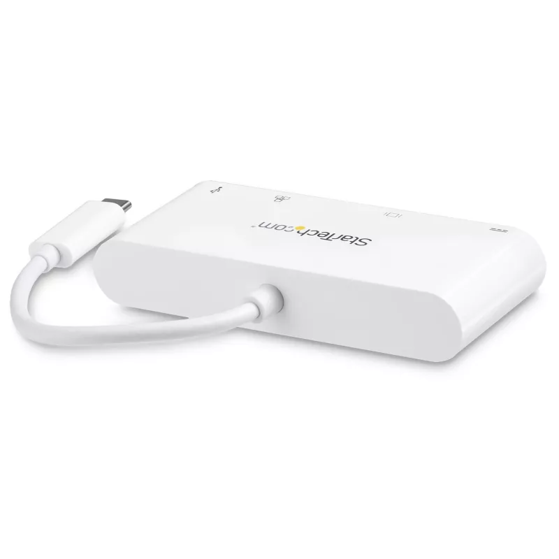 StarTech.com USB-C-multipoort-adapter – USB-C naar DVI-D (digitaal) videoadapter met 60 W Power Delivery doorvoerlading, GbE, USB-A – draagbare mini-dockingstation voor USB Type-C/Thunderbolt 3 laptops