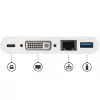 StarTech.com USB-C-multipoort-adapter – USB-C naar DVI-D (digitaal) videoadapter met 60 W Power Delivery doorvoerlading, GbE, USB-A – draagbare mini-dockingstation voor USB Type-C/Thunderbolt 3 laptops