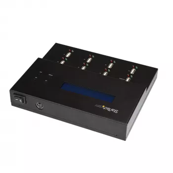StarTech.com zelfstandige 1-op-7 USB USB-stick-duplicator en -wisser, multi-USB-flashdrive-kopieerder, systeem- en bestands- en volledige schijfkopie met 1,5 GB/min, enkelvoudige en 3-pass verwijdering, LCD-display – TAA