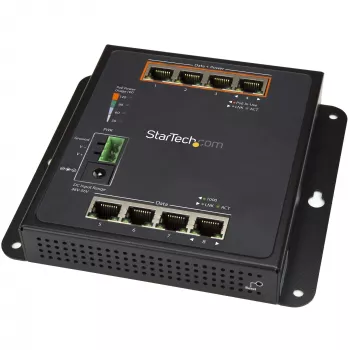 StarTech.com industriële 8-poorts Gigabit PoE-switch – 4 x PoE+ 30W – Power Over Ethernet – geharde GbE Layer/L2 managed switch – robuuste high-performance Gigabit-netwerkswitch IP-30/-40 °C tot +75 °C – TAA
