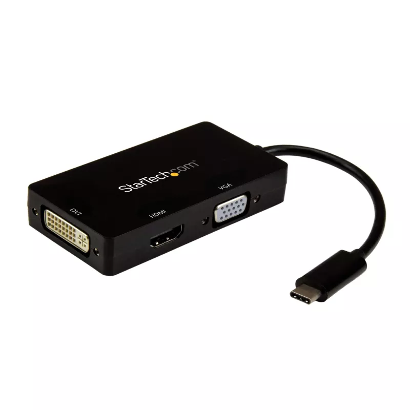 StarTech.com USB-C-multipoort-videoadapter – 3-in-1 – 4K 30 Hz – zwart