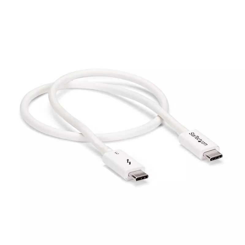 StarTech.com Thunderbolt 3 kabel – 40 Gbit/s – 0,5 m – wit – Thunderbolt, USB en DisplayPort compatibel