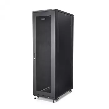 StarTech.com 4-post 42U serverkast, 19 inch datakast voor computer / AV / IT-apparatuur montage, serverkast-behuizing met wielen, volwaardige industriële netwerkopslag