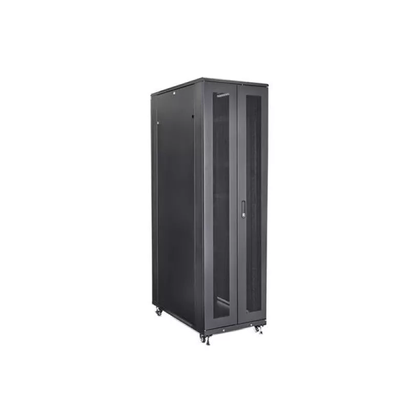 StarTech.com 4-post 42U serverkast, 19 inch datakast voor computer / AV / IT-apparatuur montage, serverkast-behuizing met wielen, volwaardige industriële netwerkopslag