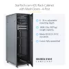 StarTech.com 4-post 42U serverkast, 19 inch datakast voor computer / AV / IT-apparatuur montage, serverkast-behuizing met wielen, volwaardige industriële netwerkopslag