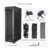 StarTech.com 4-post 42U serverkast, 19 inch datakast voor computer / AV / IT-apparatuur montage, serverkast-behuizing met wielen, volwaardige industriële netwerkopslag