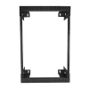 StarTech.com 15U 19 inch wandmontage netwerkrack – 12 inch diep, 2-paals open-frame serverrack voor data/AV/IT/computerapparatuur/patchpaneel met kooimoeren & schroeven, 90 kg draagvermogen, zwart