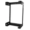 StarTech.com 15U 19 inch wandmontage netwerkrack – 12 inch diep, 2-paals open-frame serverrack voor data/AV/IT/computerapparatuur/patchpaneel met kooimoeren & schroeven, 90 kg draagvermogen, zwart