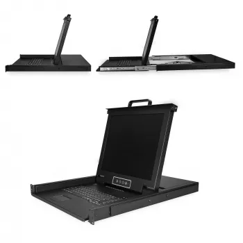 StarTech.com 8-poorts rackmount KVM-console met 1,8-m-kabels - geïntegreerde KVM-switch met 17-inch-LCD-monitor - volledig uitgeruste 1HE-LCD-KVM-lade - OSD-KVM - duurzaam met 50.000 uur MTBF - USB + VGA-ondersteuning
