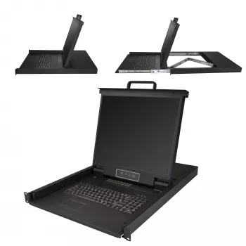 StarTech.com 16-poorts rackmount KVM-console met 1,83-m-kabels – geïntegreerde KVM-switch met 19-inch-LCD-monitor – volledig uitgeruste 1HE-LCD-KVM-lade – OSD-KVM – duurzaam, 50.000 uur MTBF – USB- en VGA-ondersteuning