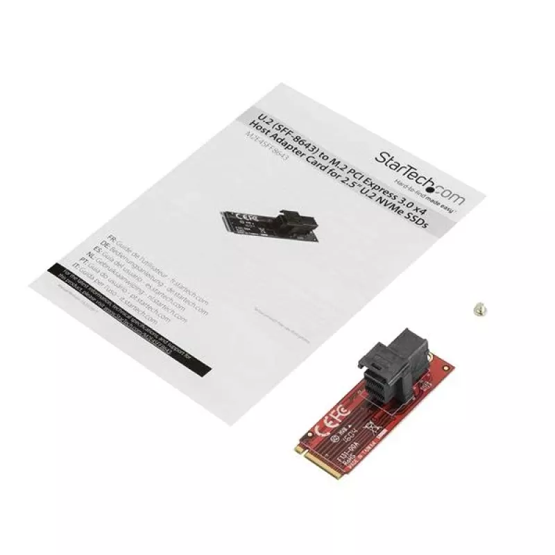StarTech.com U.2 (SFF-8643) naar M.2 PCI Express 3.0 x4 host-adapterkaart voor 2,5 inch U.2 NVMe SSD