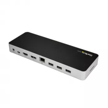 StarTech.com USB-C-dock – dual-monitor HDMI & DisplayPort 4K 30 Hz – USB Type-C laptop-dockingstation 60 W Power Delivery, SD, 4-poorts USB-A 3.0-hub, GbE, audio – Thunderbolt 3 compatibel