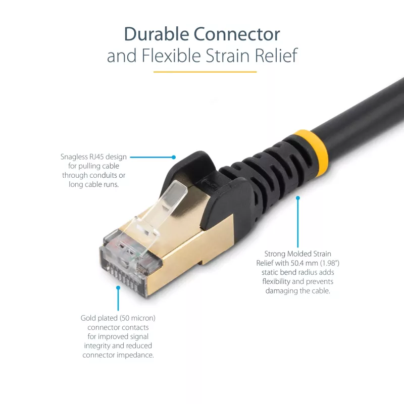 StarTech.com 3m CAT6a Ethernet-kabel – 10 Gigabit afgeschermde snagless RJ45 100W PoE-patchkabel – 10GbE STP netwerkkabel met trekontlasting – zwart, individueel getest / UL-gecertificeerde bedrading / TIA