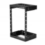StarTech.com 15U 19 inch wandmontage netwerkkast – verstelbare diepte 12–20 inch 2-paals open-frame serverruimtekast voor AV/data/IT-communicatie/computerapparatuur/switch met kooimoeren en schroeven