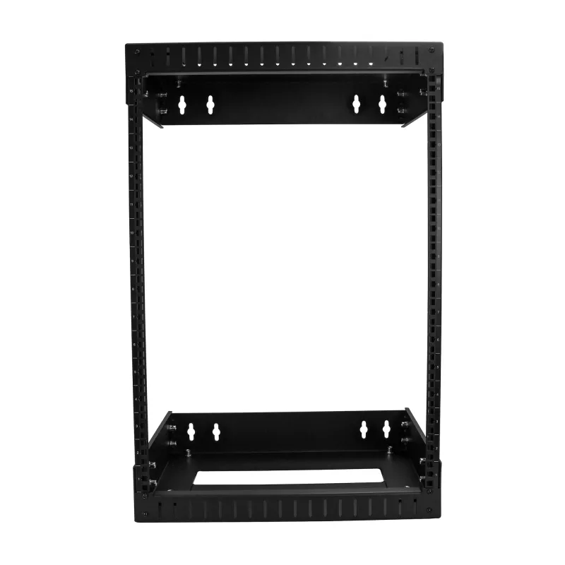 StarTech.com 15U 19 inch wandmontage netwerkkast – verstelbare diepte 12–20 inch 2-paals open-frame serverruimtekast voor AV/data/IT-communicatie/computerapparatuur/switch met kooimoeren en schroeven
