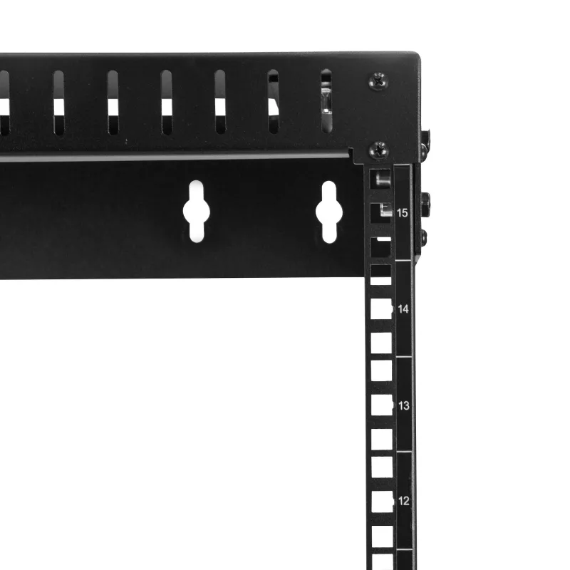 StarTech.com 15U 19 inch wandmontage netwerkkast – verstelbare diepte 12–20 inch 2-paals open-frame serverruimtekast voor AV/data/IT-communicatie/computerapparatuur/switch met kooimoeren en schroeven