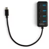 StarTech.com 4-poorts USB-C-hub – USB-C naar 4x USB 3.0 Type-A aansluitingen met afzonderlijke aan/uit-schakelaars – SuperSpeed 5 Gbit/s USB 3.1/3.2 Gen 1 – USB-busgevoed – draagbaar – 25 cm vaste kabel
