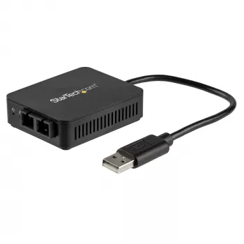 StarTech.com USB naar glasvezel-converter – 100 Mbit/s – USB 2.0 naar glasvezel-netwerkadapter – 100Base-FX SC bus duplex multimode vezel/MMF compatibel – 2 km – compacte USB naar glasvezel-LAN