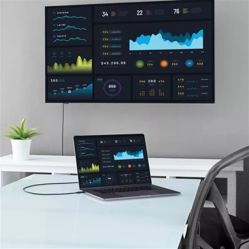 StarTech.com 1,8 m (6 ft.) USB-C naar HDMI-kabel – 4K 60 Hz USB Type-C naar HDMI 2.0 videoadapterkabel – Thunderbolt 3 compatibel – laptop naar HDMI-monitor/display – DP 1.2 Alt Mode HBR2 – zwart