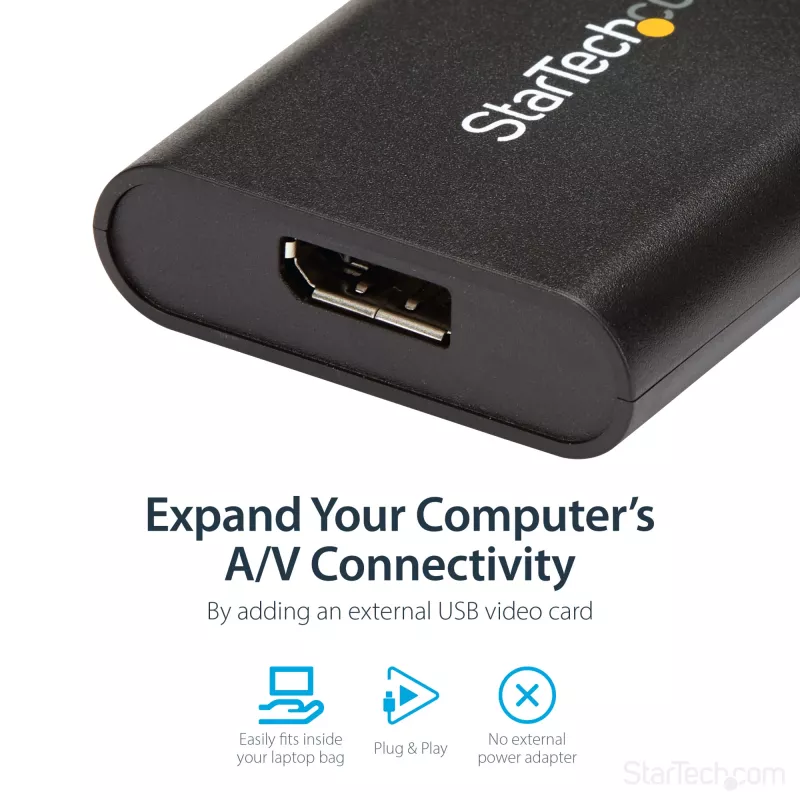 StarTech.com USB 3.0 naar DisplayPort-adapter, USB DP monitorconverter voor Windows, 4K (geen ondersteuning voor macOS/ChromeOS/Linux) - TAA