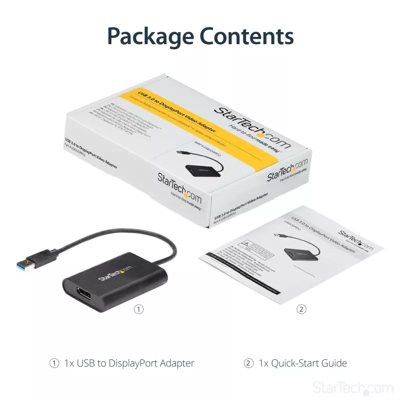 StarTech.com USB 3.0 naar DisplayPort-adapter, USB DP monitorconverter voor Windows, 4K (geen ondersteuning voor macOS/ChromeOS/Linux) - TAA