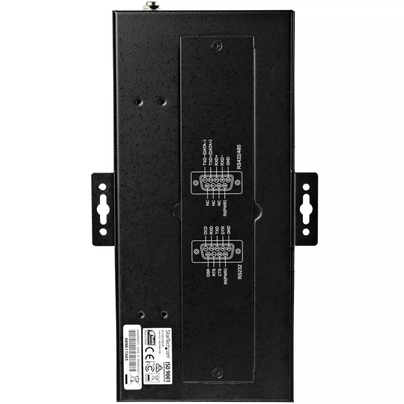 StarTech.com 8-poorts seriële hub USB naar RS232/RS485/RS422 adapter – industriële USB 2.0 naar DB9 seriële converter-hub – IP30-gecertificeerd – DIN-rail monteerbare metalen seriële hub – 15 kV ESD-beveiliging