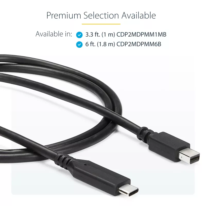 StarTech.com 6 ft. (1,8 m) USB-C naar Mini DisplayPort-kabel - 4K 60Hz - zwart