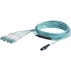 StarTech.com 10m (30ft) MTP(F)/PC naar 4x LC/PC duplex breakout OM3 multimode glasvezelkabel, OFNP Plenum, 40G netwerken, lage invoegverliezen - glasvezel jumperkabel