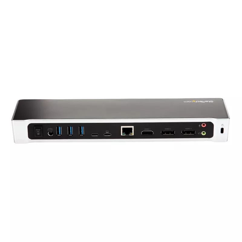 StarTech.com 4K USB-C-dock, triple UHD 4K monitor dockingstation, Mac & Windows, USB-C naar HDMI & DisplayPort, 100W Power Delivery, 5x USB 5Gbit/s hub – TAA