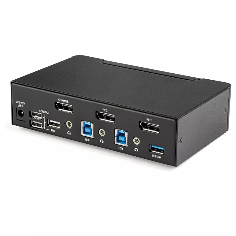 StarTech.com 2-poorts DisplayPort KVM-switch - 4K 60Hz - enkel scherm - dual-port UHD DP 1.2 USB KVM-switch met geïntegreerde USB 3.0 hub & audio - Dell HP Apple Lenovo - TAA-conform