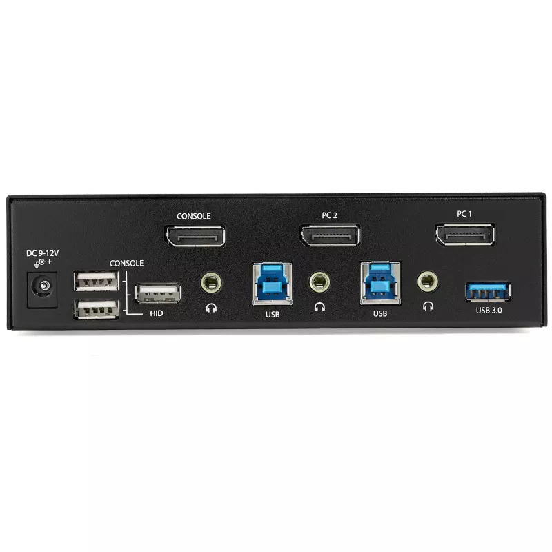 StarTech.com 2-poorts DisplayPort KVM-switch - 4K 60Hz - enkel scherm - dual-port UHD DP 1.2 USB KVM-switch met geïntegreerde USB 3.0 hub & audio - Dell HP Apple Lenovo - TAA-conform