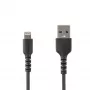 StarTech.com 0,91 m (3 voet) robuuste zwarte USB-A naar Lightning-kabel – duurzame, robuuste aramidevezel USB Type-A naar Lightning laad-/synckabel – Apple MFi-gecertificeerd voor iPad/iPhone 12