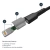 StarTech.com 6 voet (2 m) robuuste zwarte USB-A naar Lightning-kabel – hoogbelastbare, duurzame aramidevezel USB Type-A naar Lightning laad-/sync-netkabel – Apple MFi-gecertificeerd voor iPad/iPhone 12