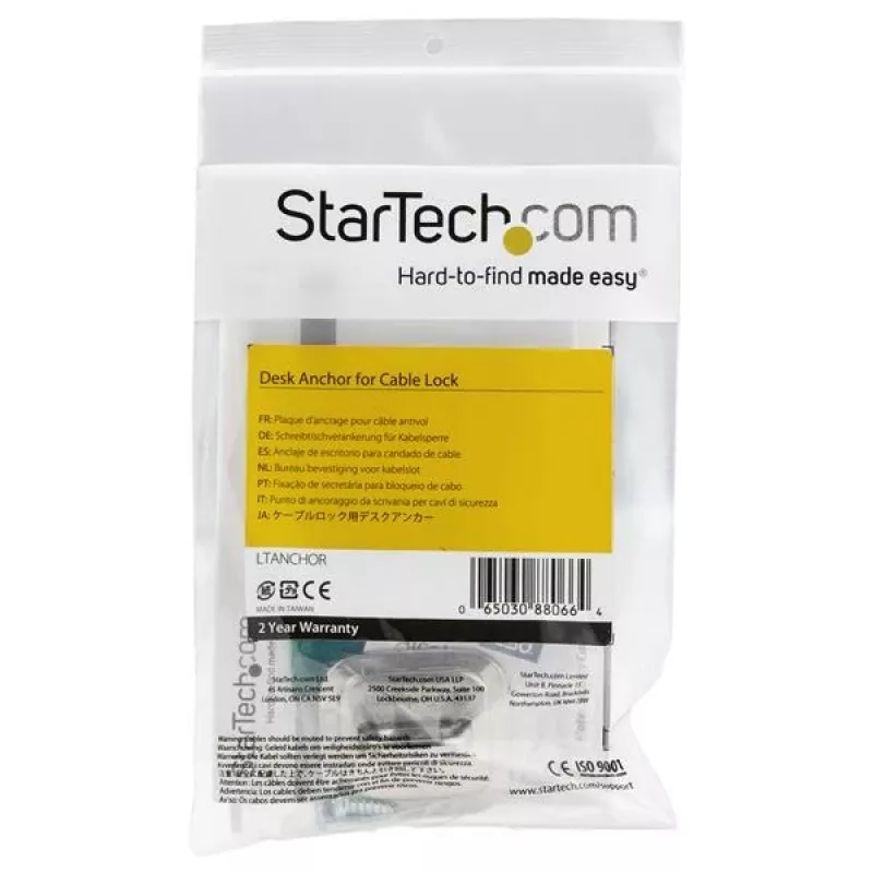 StarTech.com laptop kabelslot-anker – zinklegering, anker, zilver, 1 st., staal, 44 mm, 45,8 mm