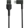 StarTech.com 1 m robuuste USB-A naar Lightning-kabel – zwart, 90° haaks, duurzaam, aramidevezelversterkt, USB Type-A naar Lightning laad-/synckabel – Apple MFi-gecertificeerd – iPhone