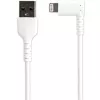 StarTech.com 1 m robuuste USB-A naar Lightning-kabel – wit 90° haaks duurzaam aramidevezel USB Type-A naar Lightning laad-/synckabel – Apple MFi-gecertificeerd – iPhone